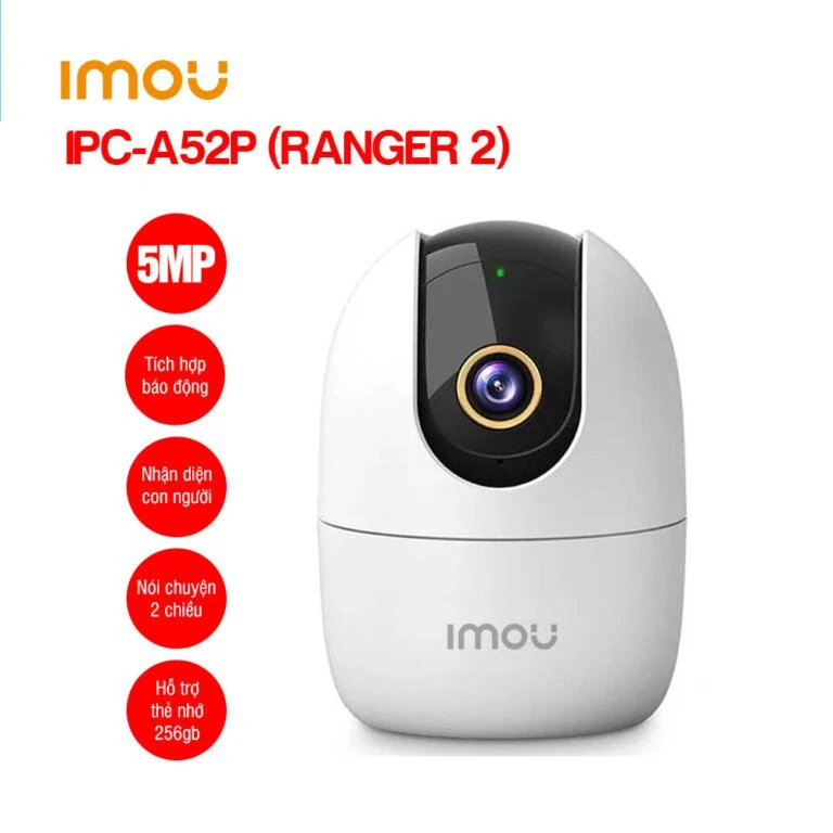 Camera Wifi 360 độ IMOU IPC-A52P (Ranger 2 5MP) Mã SP: IPC-A52